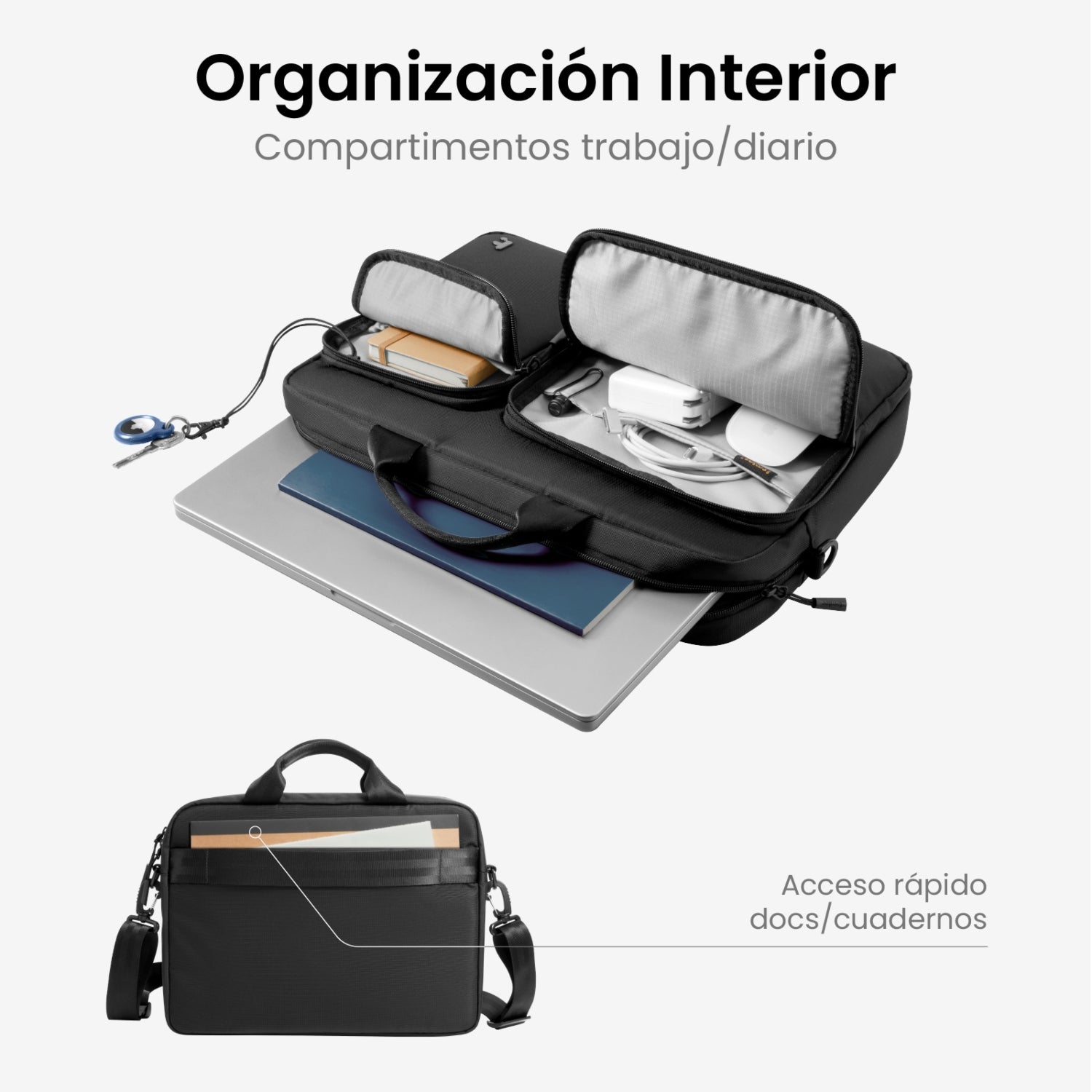 Maletín con Correa Navigator-A33 para Notebook de 13" - 14"
