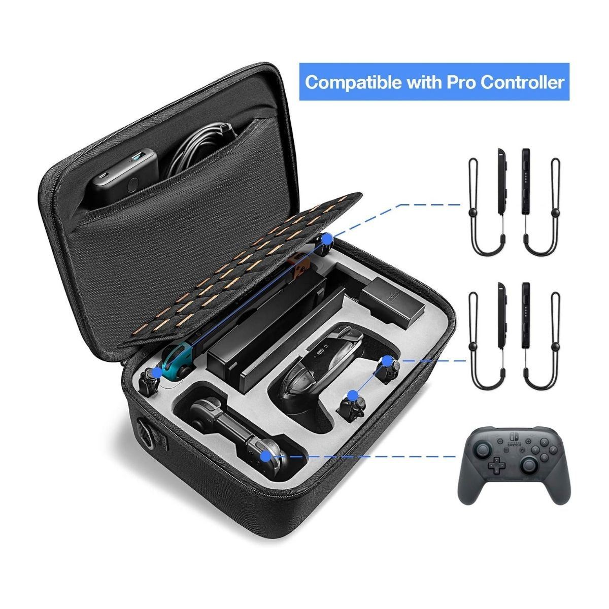 Estuche de Viaje FancyCase-G06 para Nintendo Switch / OLED con Control Pro y 36 Juegos