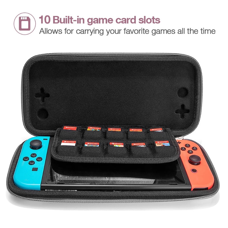 Funda Rígida Light-A05 para Nintendo Switch y 10 Tarjetas de Juegos