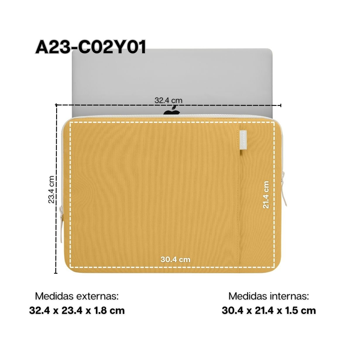 Funda Lady-A23 para MacBook 13'' con Organizador de Accesorios