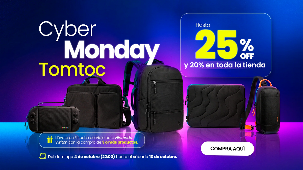 Cyber Monday Tomtoc: hasta 25% OFF y 20% en toda la tienda