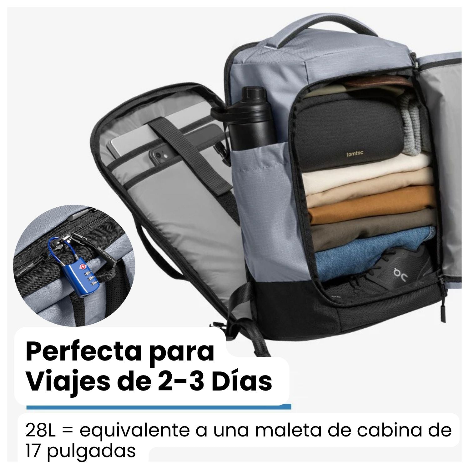 Mochila de Viaje Navigator-T66 Liteway para Notebook 16